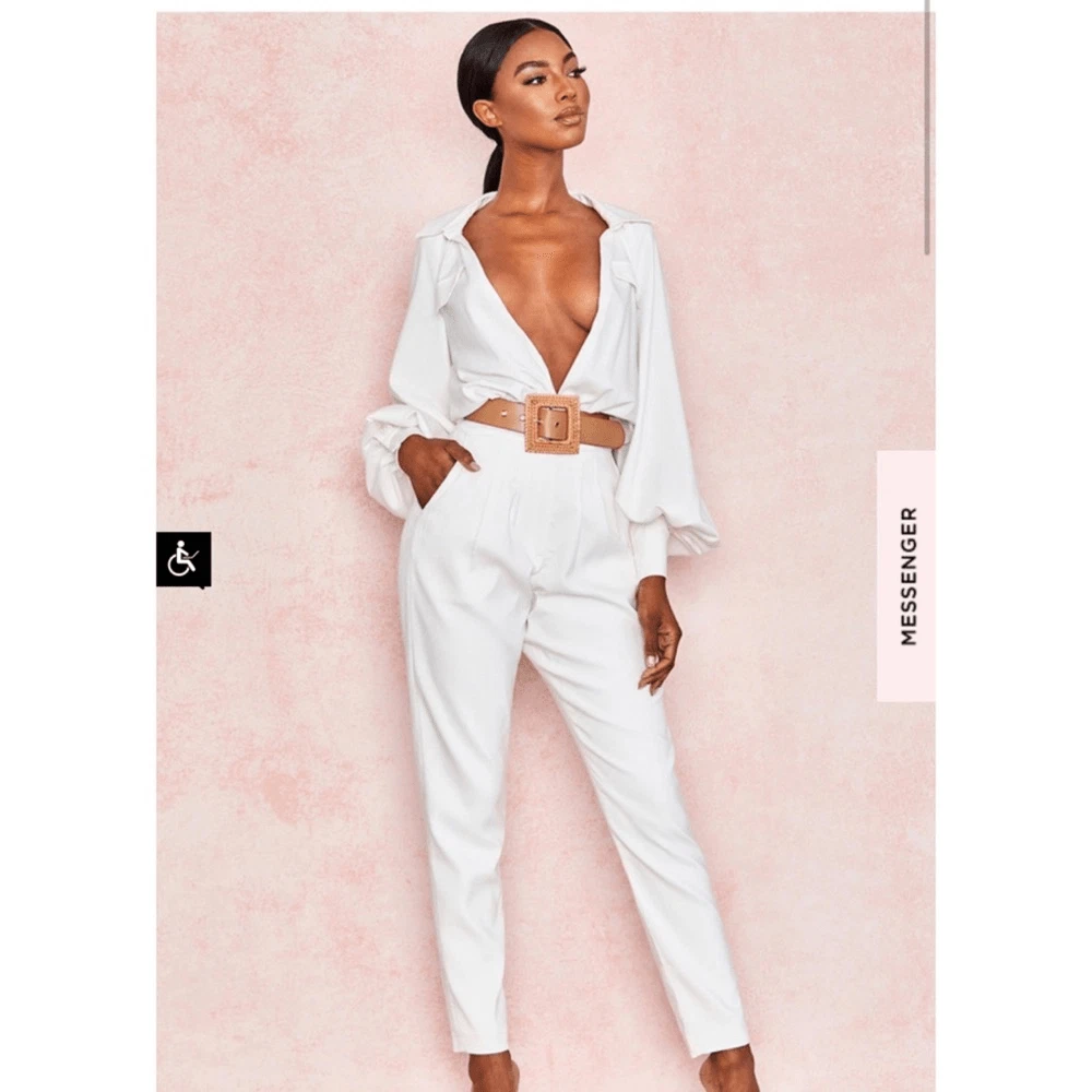 HOUSE OF CB 'Apsara' White Slash Front Jumpsuit XS 6 / 8 MA 747 EUR 35,26 -  PicClick FR