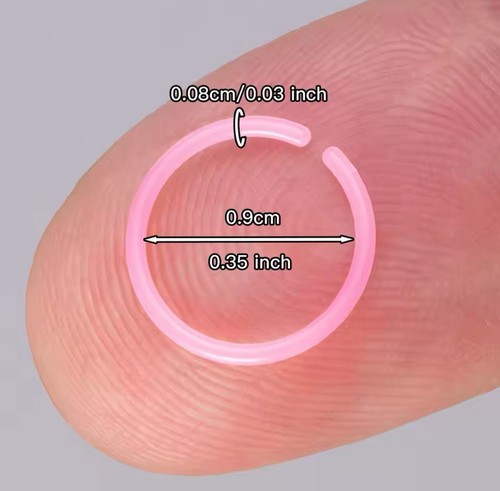22 Gauge Hypoallergenic BioFlex Retainer Nose Ring Hoops - Picture 3 of 6