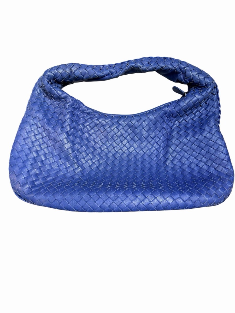 Bottega Veneta Intrecciato Leather Medium Hobo Bag - Cobalt Blue