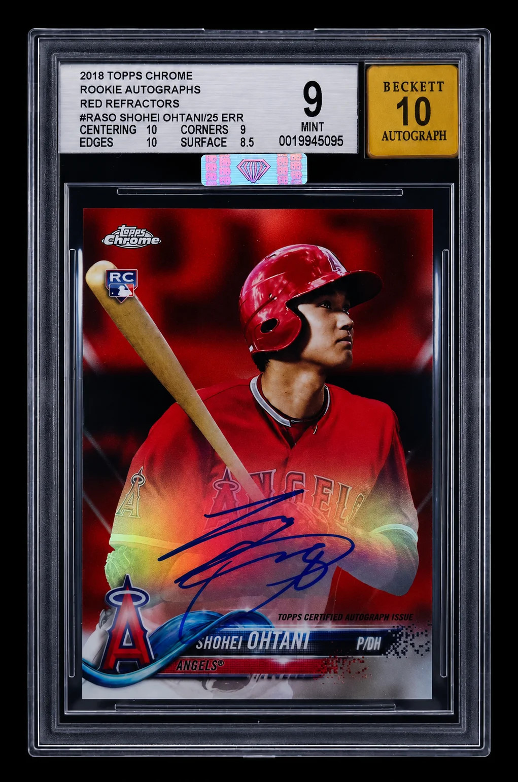 2018 Topps Chrome Rookie Autographs Red Refractors Shohei Ohtani /25 BGS 9 🍒