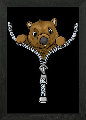 Wombat Reißverschluss gerahmtes Wandbild Poster Leinwanddruck Bild