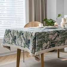 Bohemian Embroidered Tablecloth Heavyweight Linen Cotton 140x200cm for Dining