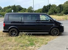 Black VW Caravelle LWB 7 seater van SE TDI bluemotion MOT until July 2027