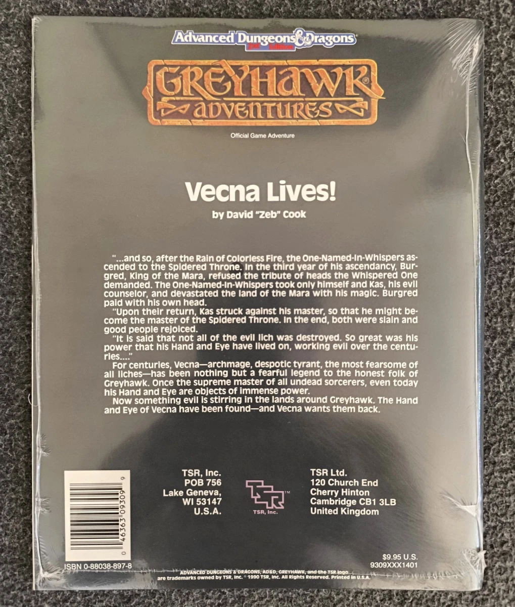 Vecna Lives! WGA4 Greyhawk Dungeons & Dragons AD&D TSR SW New Sealed Original