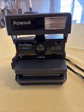Polaroid One Step Close Up 600 Plus Instant Camera Retro Black W/ Strap Untested