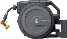 Giraffe Tools Retractable Garden Hose Reel 5/8inch x 90ft w/ 180°Swivel Bracket