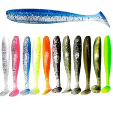 30pcs Soft Plastic Fishing Lures Paddle Tail Bass Trout Bait Swimbaits 1.2g-9.2g