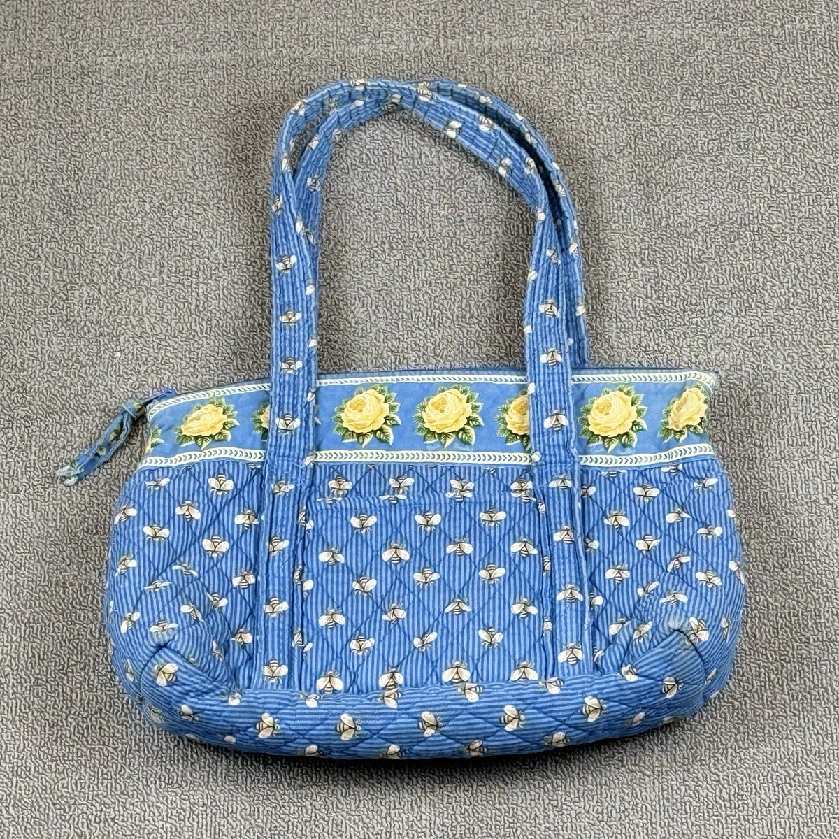 Vera Bradley Floral and Bee Patterned Sling Bag Cute bees and yellow roses over night bag by Vera Bradley  main image 4
