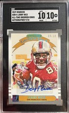 🔥Rare SGC 10/10 2019 Donruss  Jerry Rice ALL-TIME GRIDIRON KINGS Auto /10 49ers