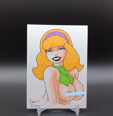 #ad Original DAPHNE Pinup Artist Sketch Card 1 1 David Icon PSC ACEO ATC $19.99