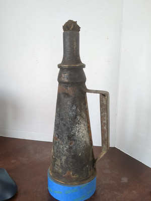 Vintage E.R. Gorman antike handgefertigte Kupfer und Messing Eisenbahn Öllampe Fackel