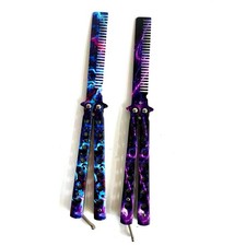 Beautiful Comb,Beautiful Comb Stainless Steel Folding Practice Combs Hair Sty...