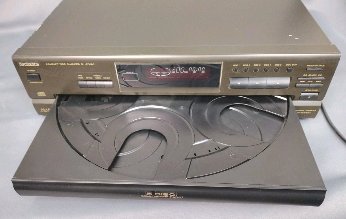 Technics Sl-pd665 Stereo 5 Disc CD Compact Player Changer W/mash