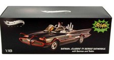 HOT WHEELS ELITE 1:18 BATMAN CLASSIC TV SERIES BATMOBILE W/ BATMAN & ROBIN BCJ95