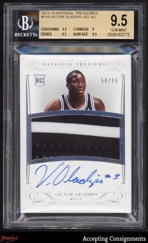 2013-14 National Treasures #116 Victor Oladipo RPA Rookie PATCH AUTO /99 BGS 9.5