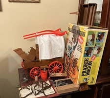 Vintage Lone Ranger Toys 4 in 1 Prairie Wagon Box Accessories