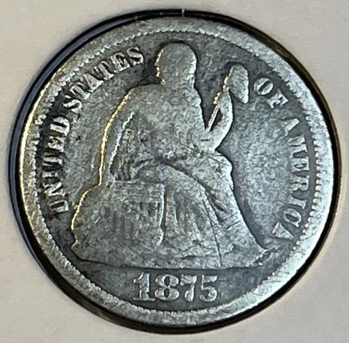 1875-S Seated Liberty Dime — photo from the most recent tracked eBay sale