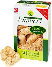 Flamers Firelighters 50 Units Natural Fire Lighters for Wood Burner Firepit Bbq 0.21 per lighter