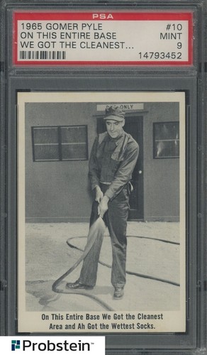 1965 Fleer Gomer Pyle #10 On This Entire Base We Got The Cleanest.. PSA 9