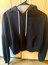 GAP Women's Black Pullover Hoodie Sweatshirt Fleece Cotton Drawstring Size S