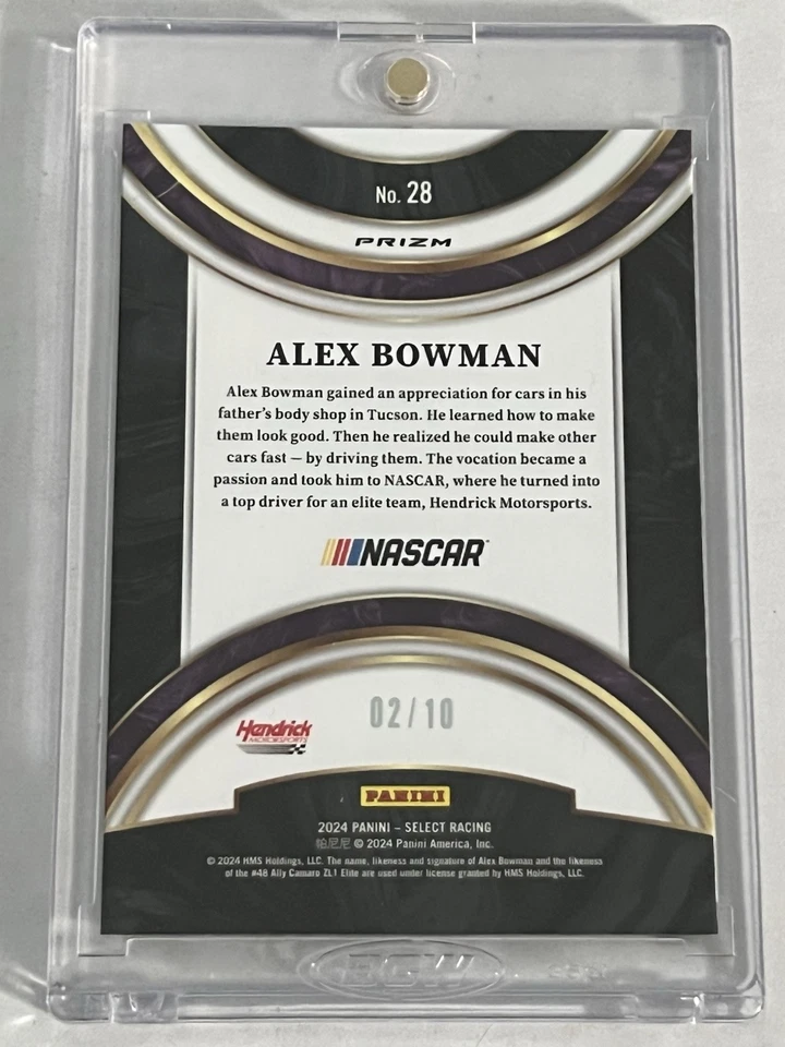 2024 Panini Select NASCAR American Pride #28 Alex Bowman Gold Flash/10 ENCASILLADO Foto 2 de 2