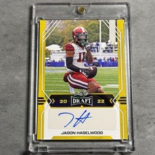 2022 Leaf Draft Auto Gold Jadon Haselwood #BA-JH3 Auto Eagles Razorbacks Sooners
