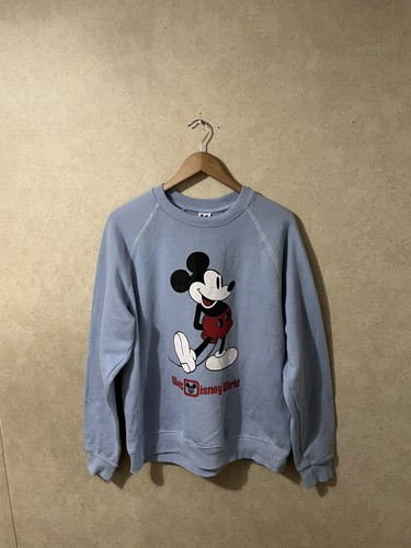 Vintage Disney World Mickey Mouse Crewneck Sweatshirt Adult Light Blue Size L - Image 1