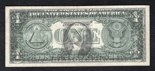 2006 $1 FRN “FULL FACE TO BACK OFFSET PRINTING ERROR” EXTREMELY FINE