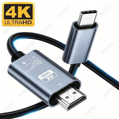 4K USB C Type C to HDMI Mirroring Cable HDTV Cord For iPhone17 16 16e 15 Android