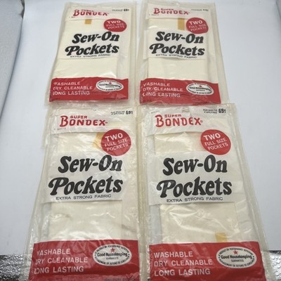 Parmacel Super Bondex Sew On Pockets NOS 4 Packages