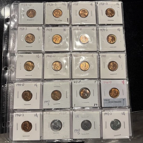 1937- 1968-P,D,S SET CHOICE/GEM BU WHEAT CENTS - SUPER NICE CLEAN COINS