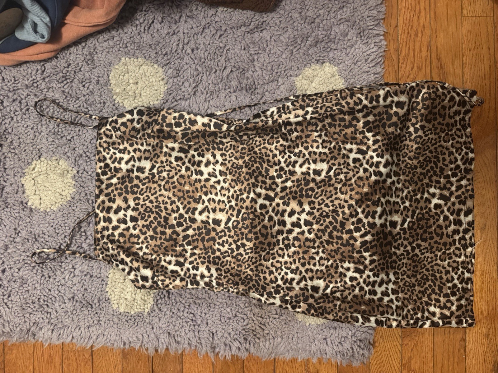 Leopard Print Slip Mini Dress Straight Neck Brown Beige Black Sleeveless