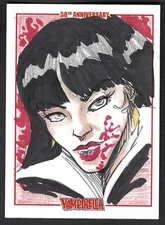 VAMPIRELLA 50th ANNIVERSARY (Dynamite 2019) SKETCH CARD by ELIAS MELENDEZ