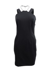 MICHAEL Michael Kors Women's Chain Necklace Mini Dress (S, Black)