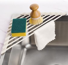 Compact Silicone-Coated Triangle Dish Drying Rack for Sink Corner - Foldabl