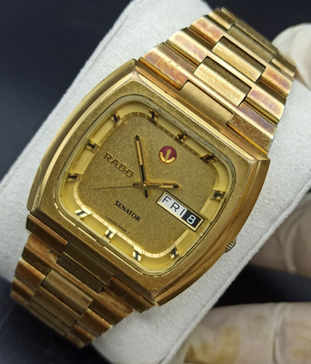 LUXUS RADO SENATOR SQUARE UHR VINTAGE VERGOLDET SWISS AUTOMATIK 70er