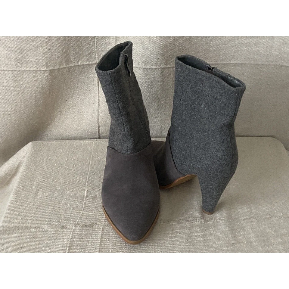 Botas Anthropologie Matiko Sara Feminina Minimalista Boho Camurça Salto de Lã Tamanho 37 - Imagem 3 de 4