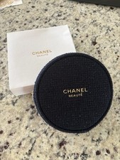 CHANEL Beauty Round Zipped Black Makeup Pouch/Case