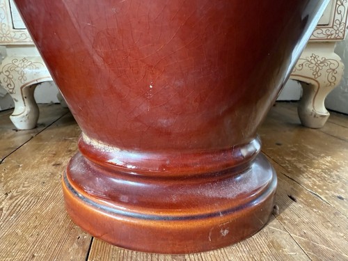 Mid Century West Germany Keramik braun Fat Lava Tischlampenfuß SIEHE DES CW - Bild 4 von 8