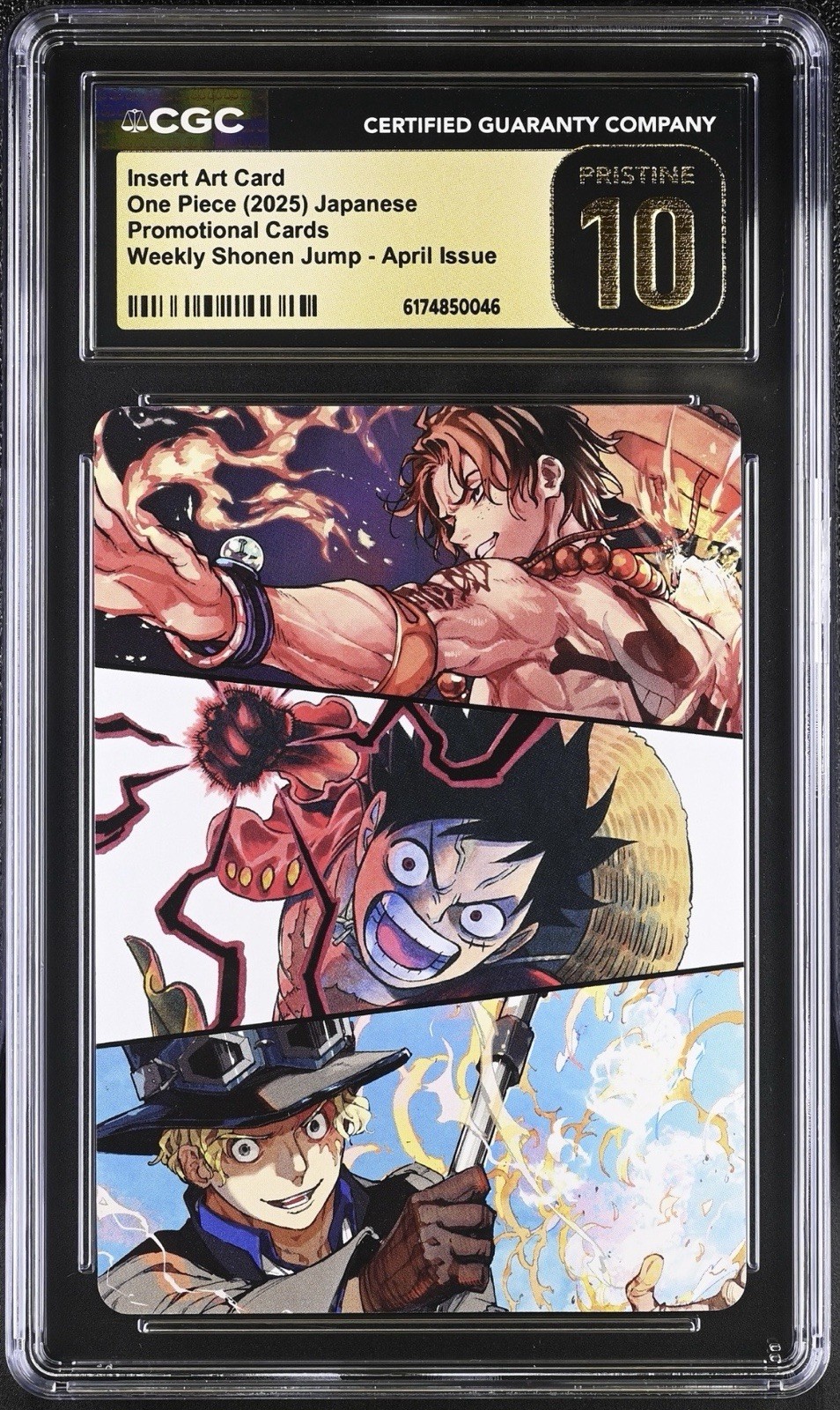 Luffy CGC Pristine 10 One Piece 2025 JPN Shonen Jump April Promo Insert Art Card view 1