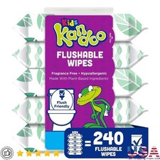 Sensitive Flushable Cleansing Wipes Kids Potty Training Hypoallergenic 240 Count
