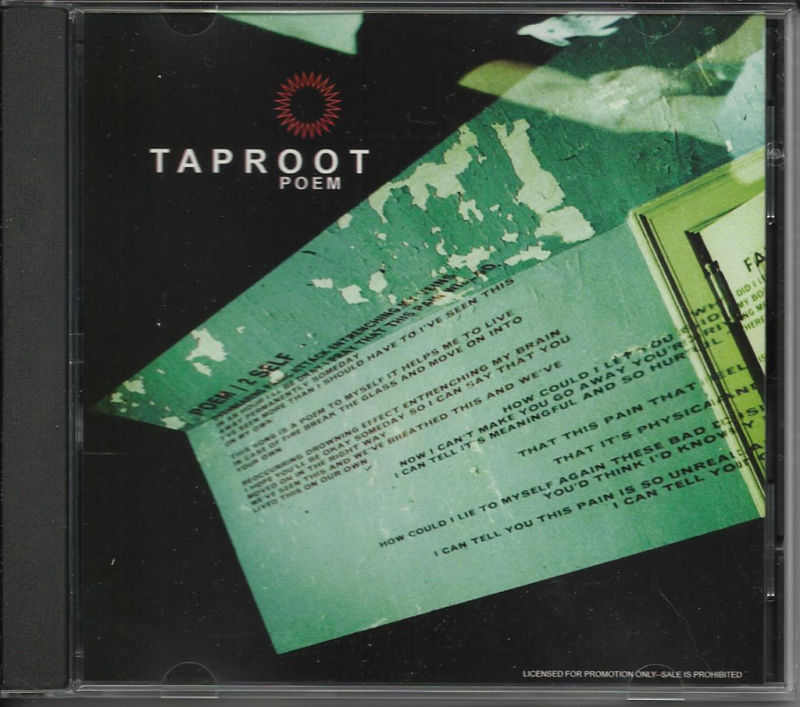 TAPROOT Poem ULTRA RARE 1trk PROMO radio DJ CD single 2002 MINT USA
