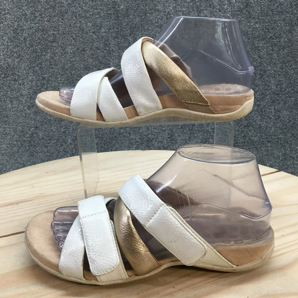 Sandalias Vionic para mujer 6,5 Hadlie con tiras deslizables blancas gancho y lazo punta abierta Foto 2 de 4