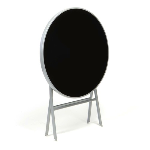 Bistrotisch mit Glasplatte klappbar Terrassentisch Gartentisch Ø 70 cm silber - Bild 6 von 7