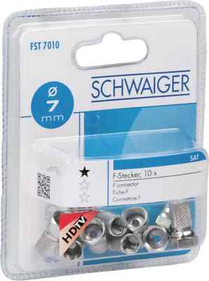 Schwaiger FStecker 10er-Set (Ø 7 mm), F-Aufdrehstecker, FST7010