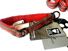 HURTTA Half Choke Halsband Zugband Neopren gepolstert weich rot 20-30cm HU9220