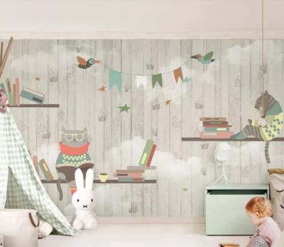 3D Book Cat 9451 Wallpaper Mural Wall Print Wall Wallpaper Murals US Coco