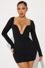NWT Fashion Nova No Pressure Mini Black Dress Size XL  (fits like Size L)