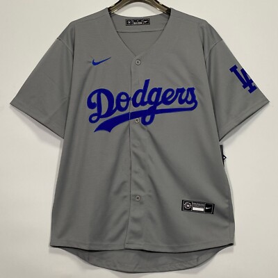 Dodgers, Baseball Jersey, Blank, Stitched, Gray, S/M/L/XL/2XL/3XL