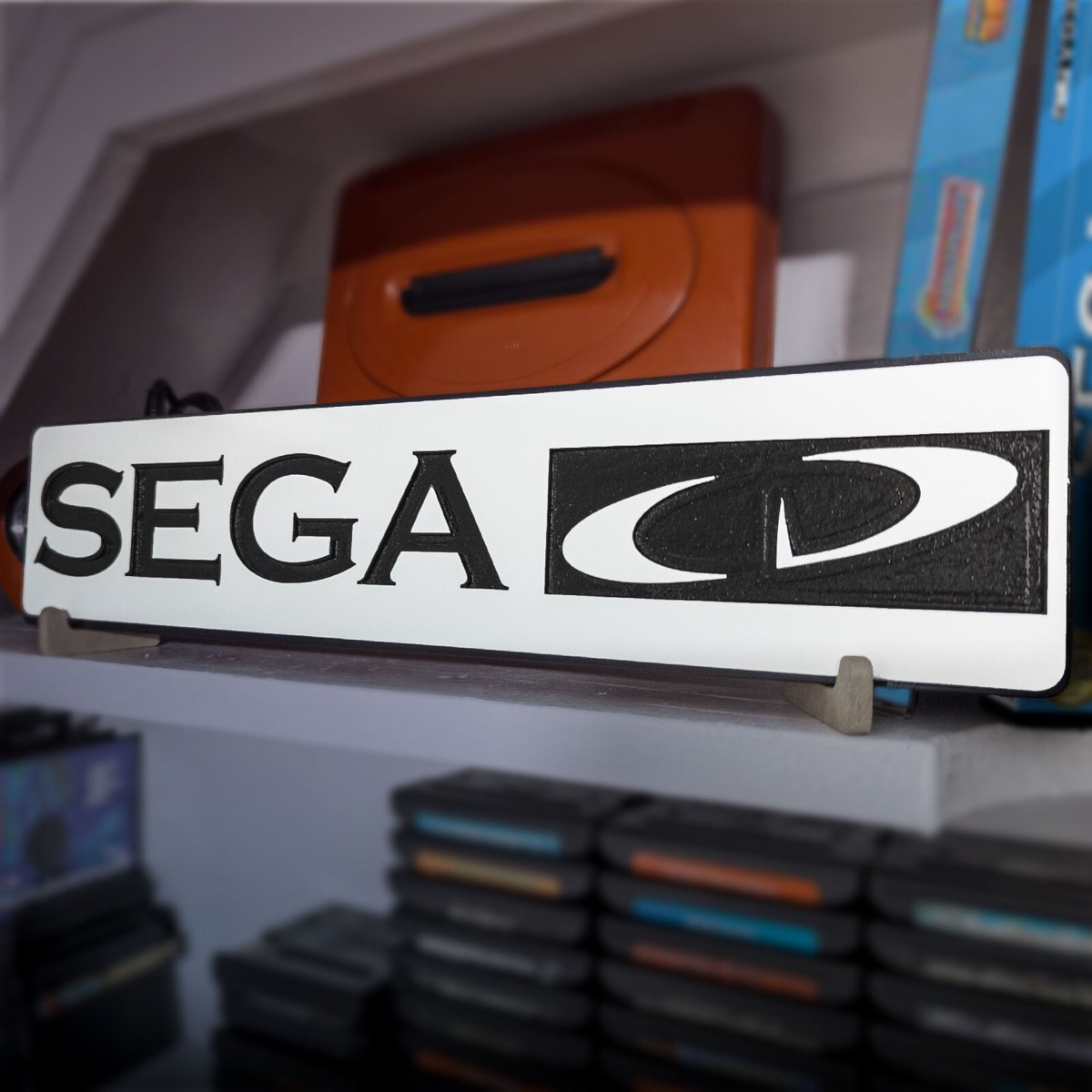 🎮 Sega CD Logo Sign – Large Engraved Video Game Wall Art